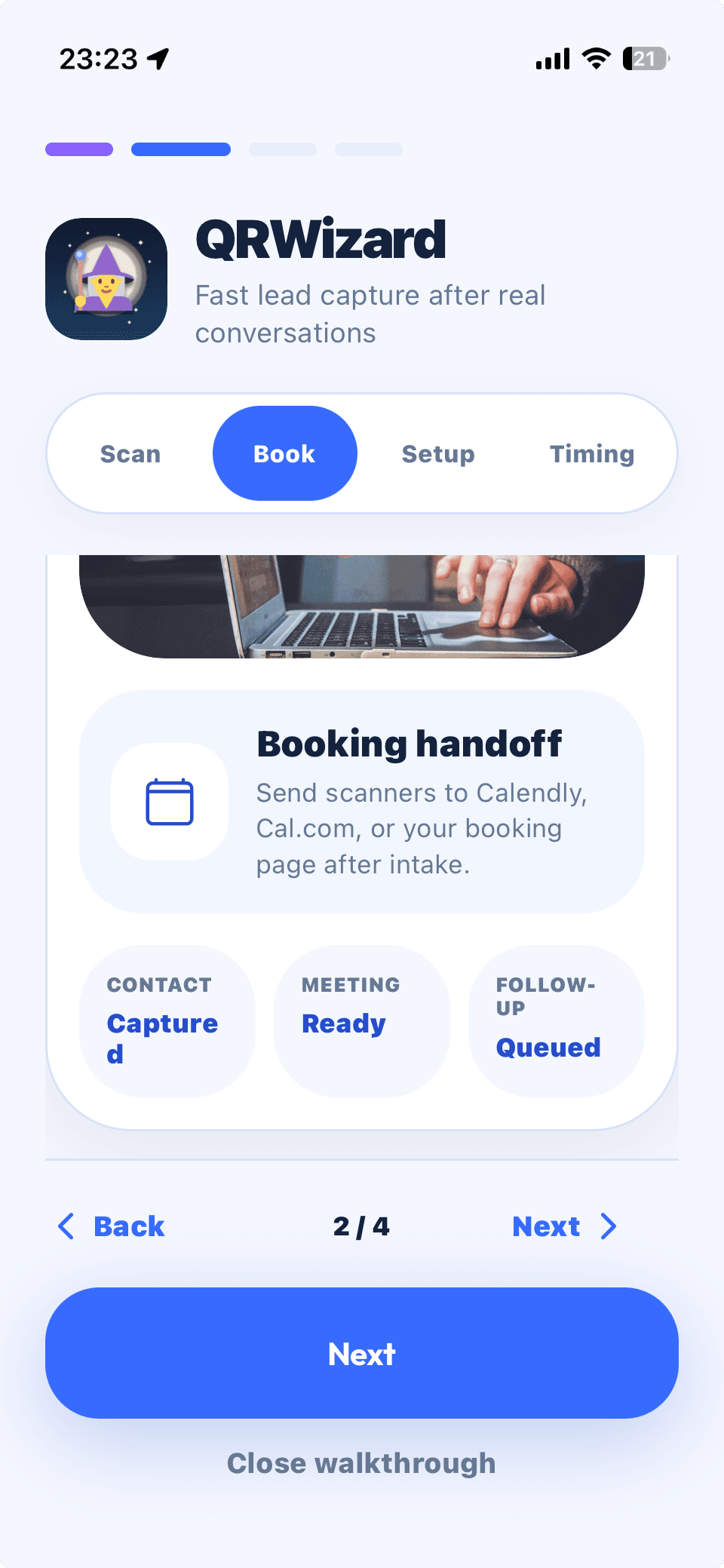Scanners book right away screenshot
