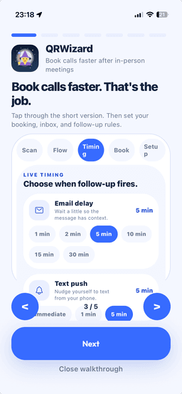 Email and text timing screenshot